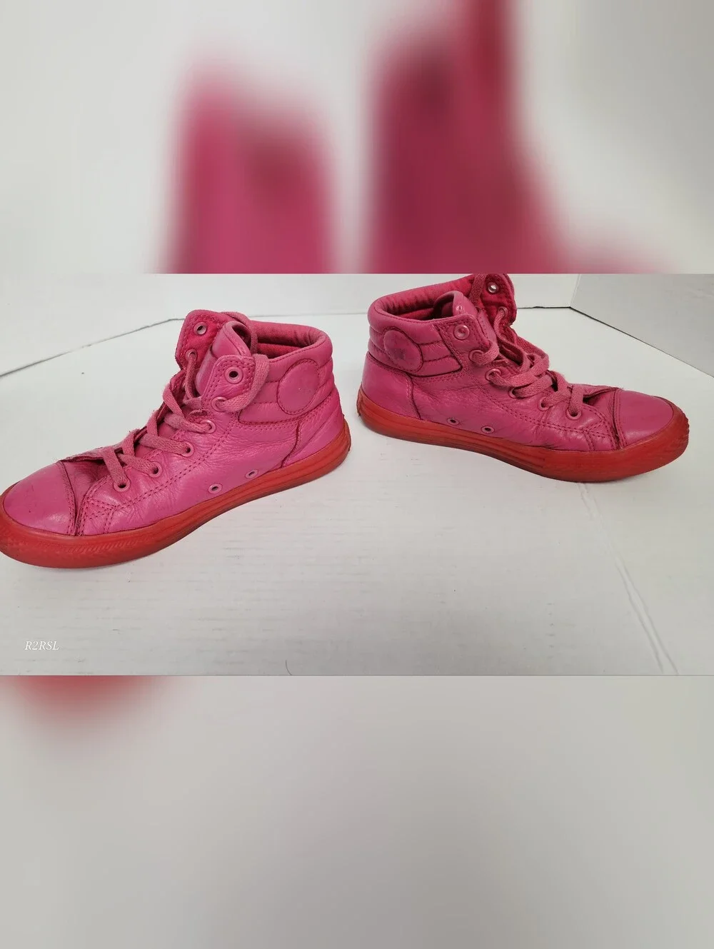 Converse Chuck Taylor All Star Street High Top Leather Pink Youth 3 Barbiecore